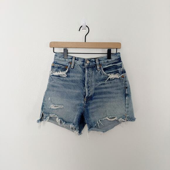 Agolde Dee High Rise Shorts Women's Distressed Size 26 - Picture 1 of 4